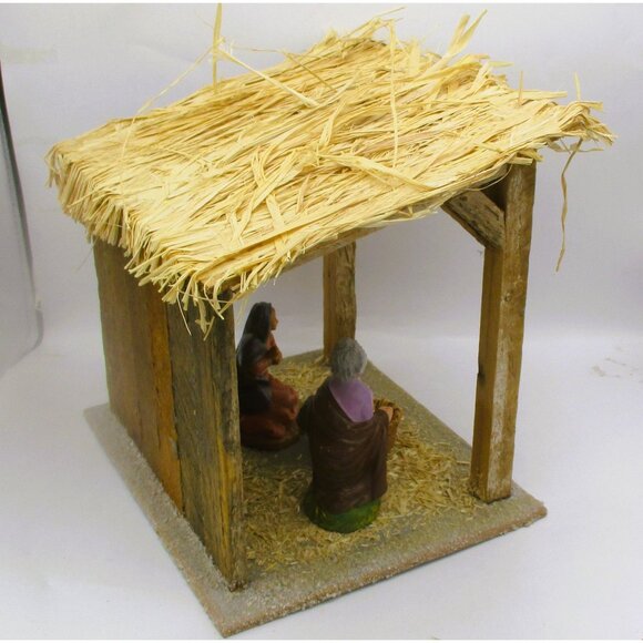 8 Pc Nativity Set 7 Figures (3 are Fontanini Made In Italy )Detailed Wooden Sta - Picture 7 of 13